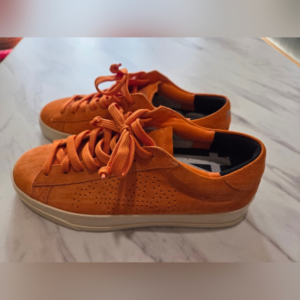 P447 Orange Suede Men's/WomanS Sneakers Size 37 - Picture 3 of 8